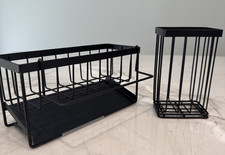 Sponge Holder for Kitchen Sink Movable Sink Caddy for Countertop Organizer Black