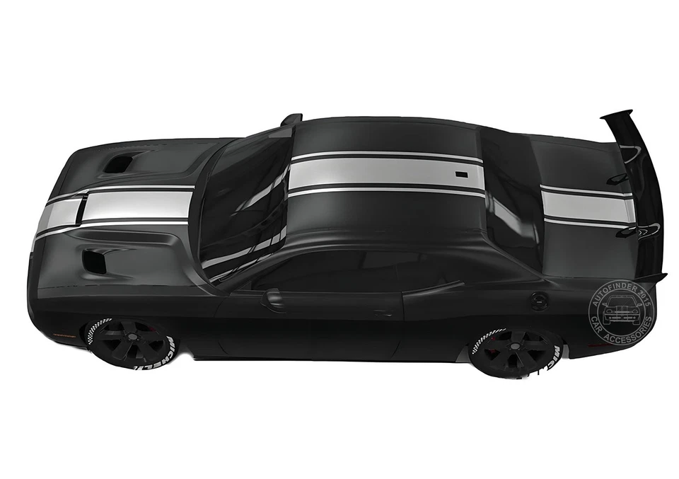 Calcomanía gráfica a rayas de carreras para Dodge Challenger capó techo parachoques trasero Foto 3 de 4