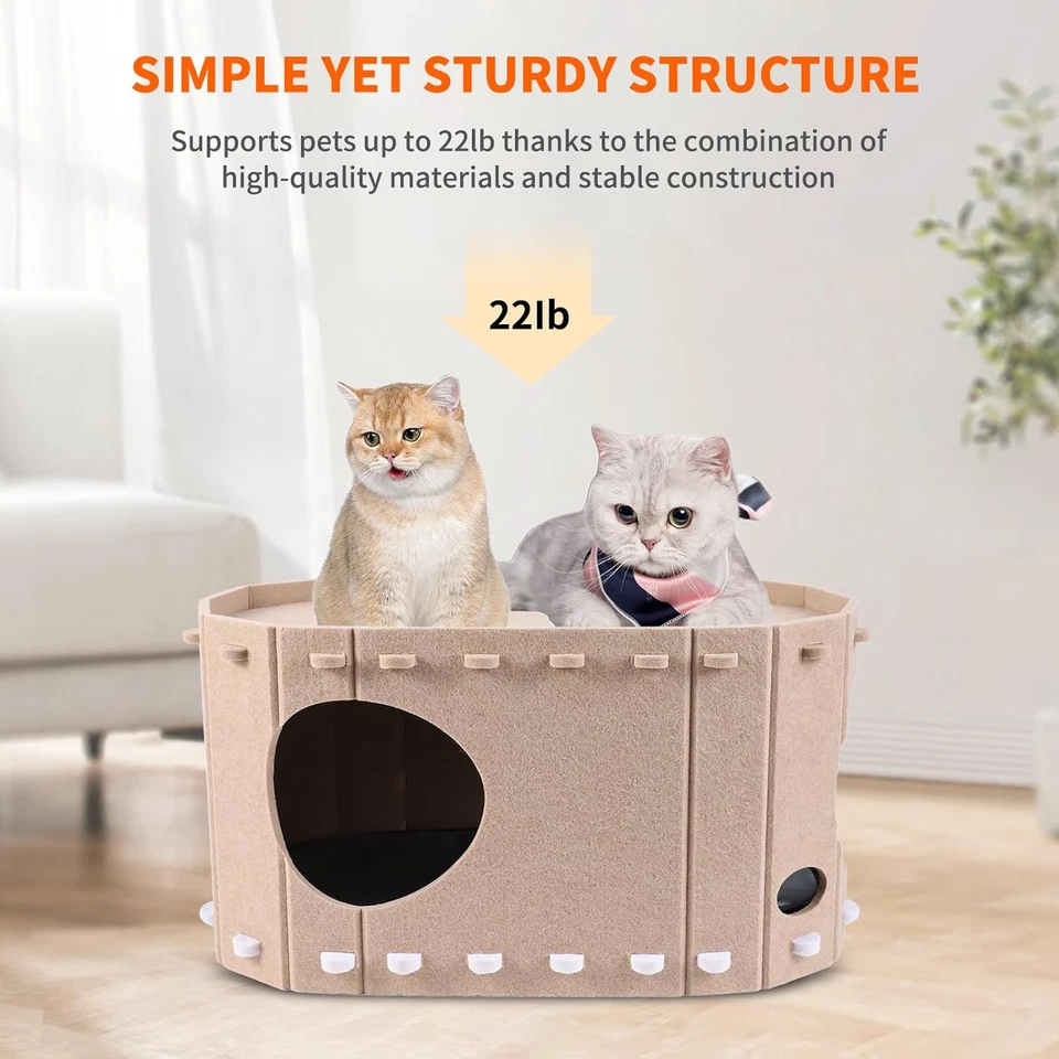 Casa climatizada para gatos de interior, cama climatizada para mascotas con temporizador y temperatura ajustable Foto 2 de 4