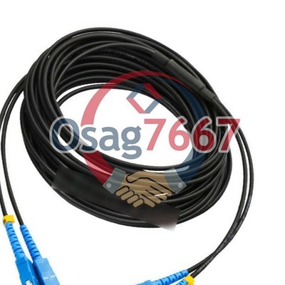 Black Armored Fiber Cable SC-SC UPC SM 9/125 Duplex Fiber Optic Patch Cord 80M #