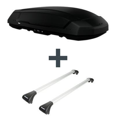 Dachbox Thule Force 3 L + Dachträger Menabo Ariete für VW Tiguan Typ 5N Neuware