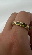 Julie Vos Mykonos Yellow Gold Green Gem Ring Size 9