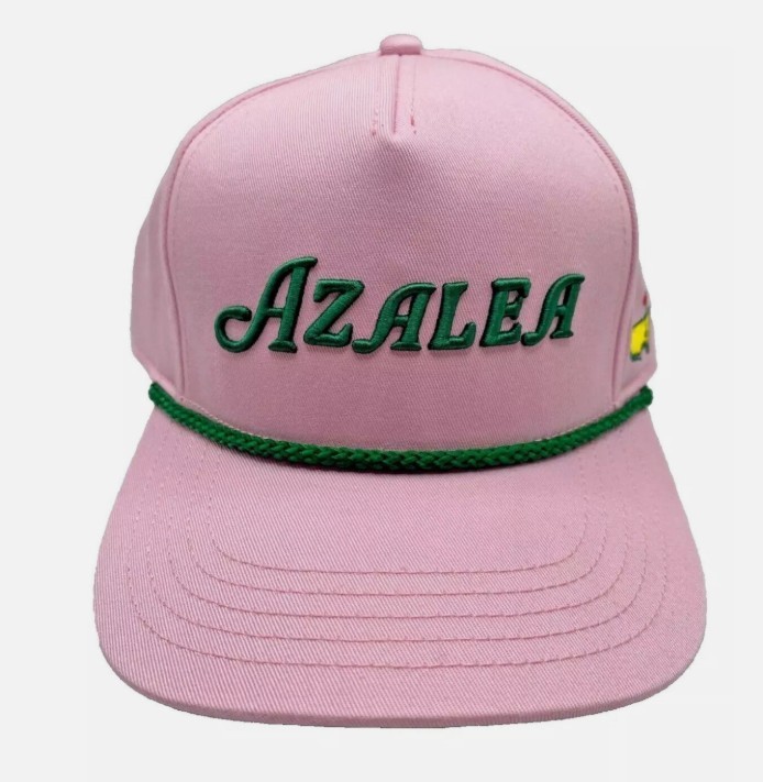 2026 Masters Pink Azalea Embroidered Green Rope Golf Hat Augusta