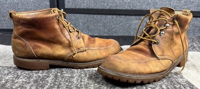 Vtg Vasque Men s Moc Toe Leather Boots Brown USA/Union  Made Sz 13 D RARE