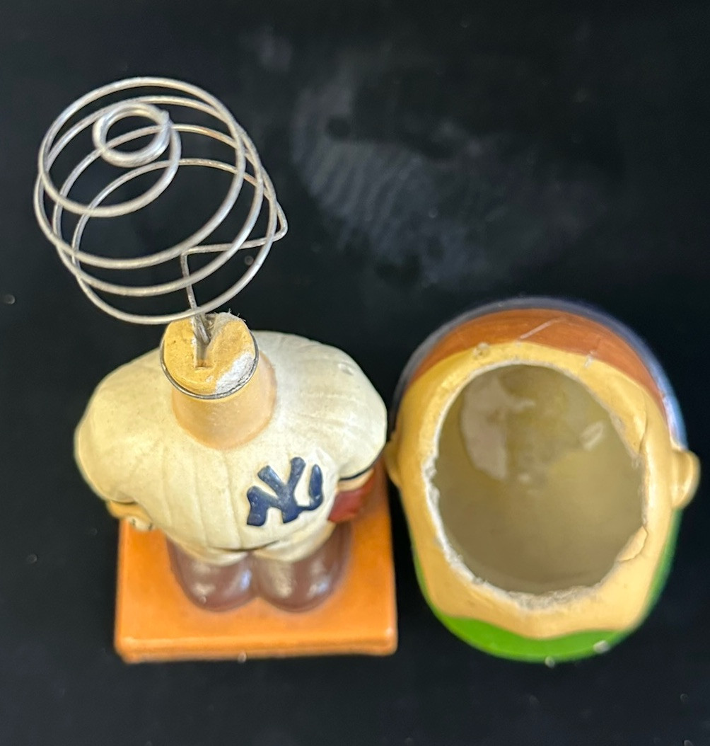 Early 1960's New York Yankees Ceramic Bobble Head - Orange Square