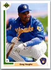 ⚾ 1991 Upper Deck #526b Greg Vaughn Milwaukee Brewers