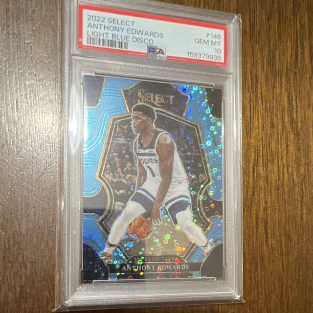 Panini 2022 Select Anthony Edwards #146 Light Blue Disco Prizm /99 PSA 10