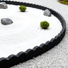 Rubber Edging Border 120cm Scalloped Lawn Edge Flexible Flower Bed Grey/Brown