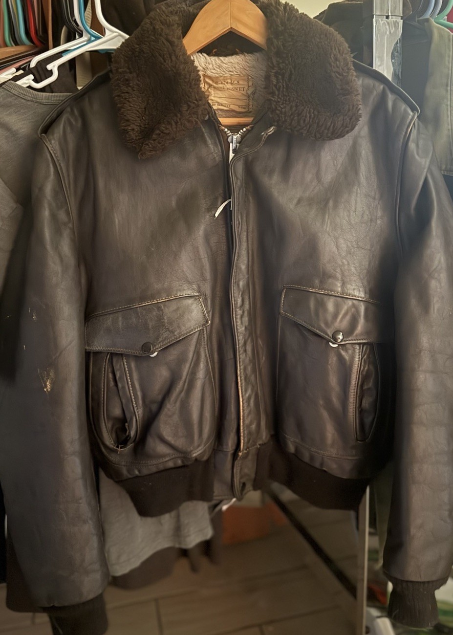 Schott N.Y.C. I.S. 674.M.S Flight Jacket Size 46 Long… - Gem
