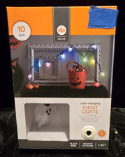 Ghost Color Changing Lights 10 LED Lit Ghosts Halloween Spooky Decor New in Box