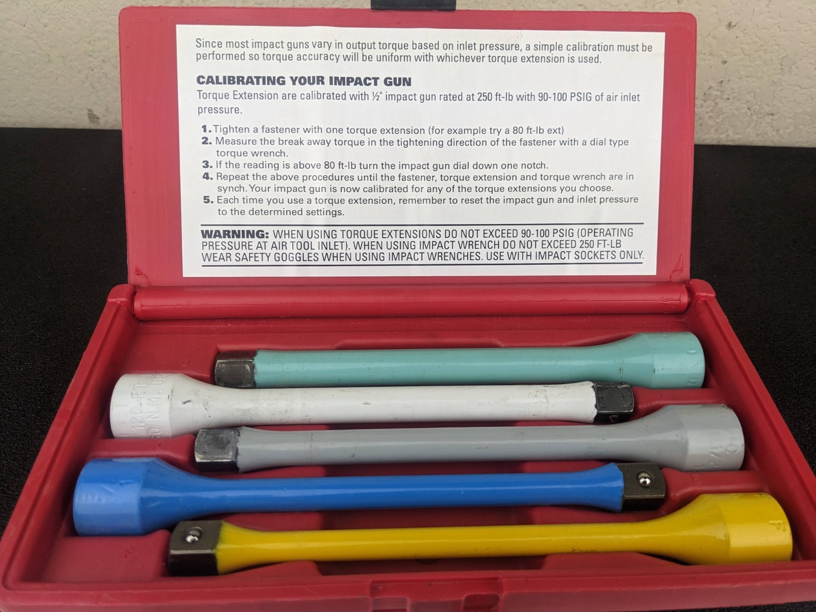 #bm959 Matco Tools WTK5500 5 Piece 1/2in. drive Torque Extension Set