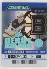 2019 Upper Deck Credentials Debut Ticket Access /999 Tier 1 Jack Studnicka 8e5