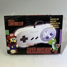 Authentic Original SNES Super Nintendo Controller SNS-102 W/Box Vintage #ML