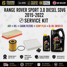 SERVICE KIT FILTERS + 6L OIL 5W30 RANGE ROVER SPORT 3.0 DIESEL SDV6 2015-2022