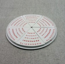 Pizza Slice 6 Section Serving Plates with Base Plate Ceramic Stoneware 15 In Dia