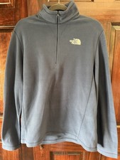 North Face Navy Blue Quarter Zip Fleece Pullover TNF Glacier
