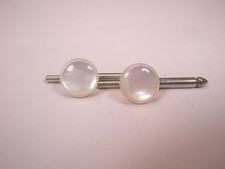 SINGLES 2 5/16" White MOP Round Vintage Formal Tux Prom Shirt Stud a250