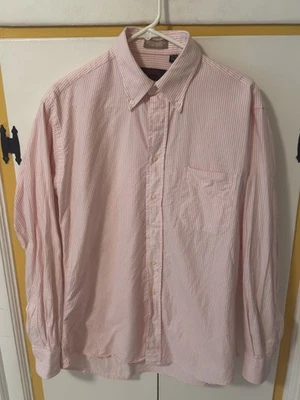 O’Connell’s Cambridge Oxford Cloth Button Down Shirt OCBD Pink Stripe 15.5 35 - Image 1 of 4