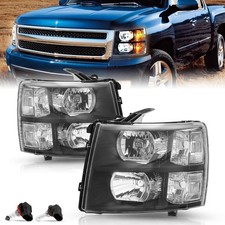 Headlights Assembly for Silverado 1500/2500HD/3500HD 2007-2014 Black Housing