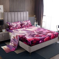 Western Dragon Kids Sheet Queen Size,Tale Castle Dragon Dreamy Bedding Set,Gi...