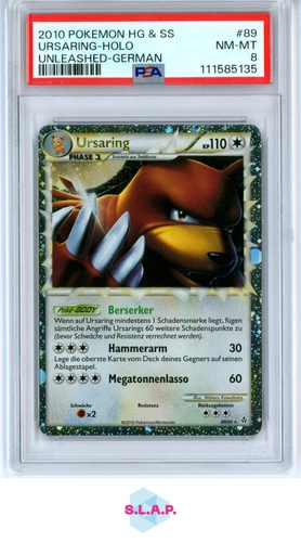 URSARING-HOLO UNLEASHED-GER POKEMON HG & SS UNLEASHED 2010 89 PSA 8