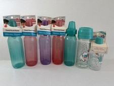 Vintage 1993-94 Evenflo Tinted Pastel Plastic Baby Bottles 4-8oz Silicone Bundle