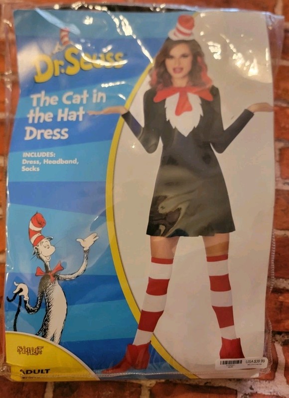 The Cat in the Hat" Dress Costume - Size Small (Spirit Halloween) No Hat