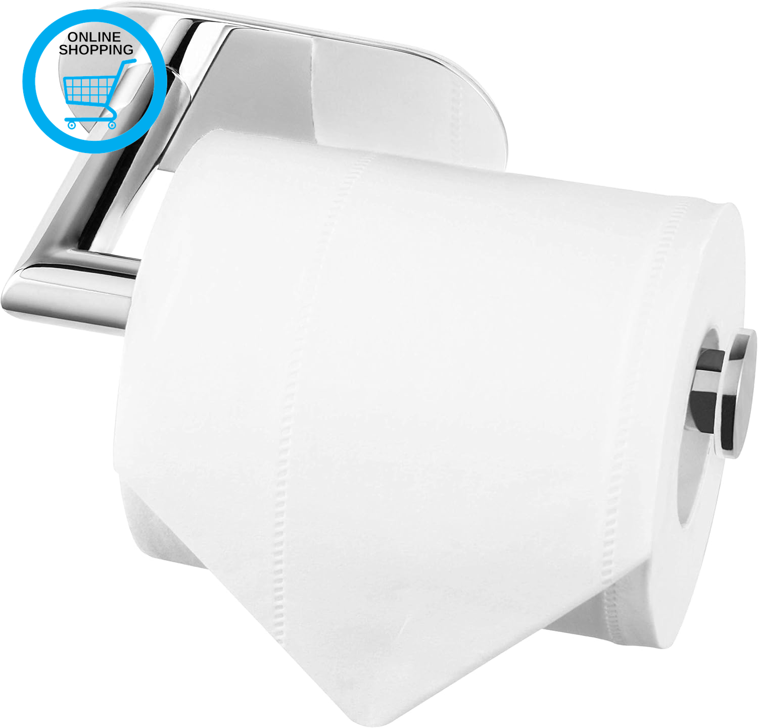 Toilet Roll Holder Self Adhesive Polished Chrome 304 Stainless Steel Stick on To