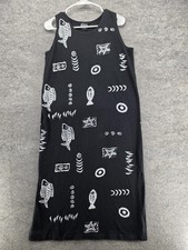 Exist Sports Line Dress Womens Medium Black Jersey Fish Print