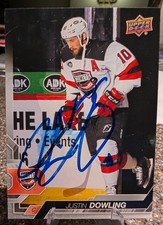 AUTOGRAPHED JUSTIN DOWLING 24/25 Upper Deck AHL SIGNED DEVILS RANGERS AUTO cthny
