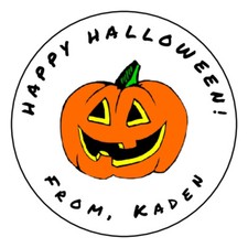 Halloween Party Stickers, Personalized, Tags, Favors, Labels, 2.5", 12 Count