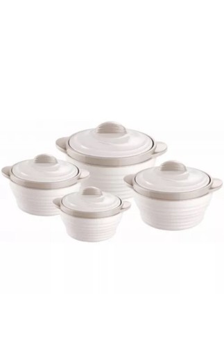 4Pcs Hot Pot Set Food Warmer Thermal Serving Insulated Casserole Pan Dish Round - Picture 2 of 8