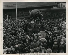 1936 Press Photo Governor Alf Landon Welcomed to California Presidential Candida