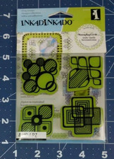 Inkadinkado Modern Shapes 65-32026 Set of 4 Stamping Gear Cling Stamps