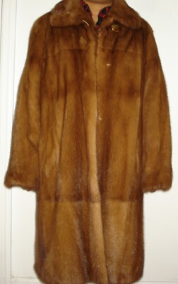 AMERICAN FUR AWARDS Whiskey Mink Fur Stroller Coat Size 6-8 FREE
