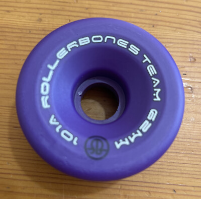 RollerBones Team Replacement 101A Roller Skate Wheel, Purple, 62mm
