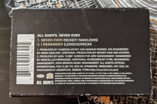 All Saints CD & Cassette Singles Bundle: Under The Bridge, Never Ever - Picture 4 of 5