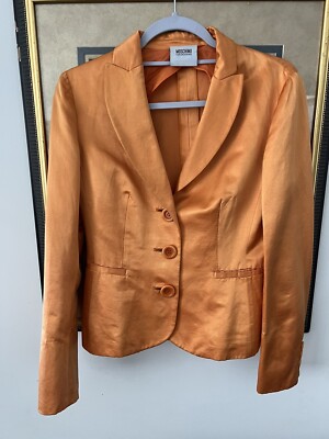 Moschino Jacket Fancy Orange authentic S Size Original Silk