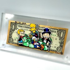 Mr Monopoly Scrooge Richie Rich Burns Art Growth Mindset Dollar Bill Money Art