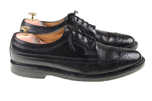 Florsheim Imperial Black Pebble Leather LWB Long Wing Blucher Dress Shoes 10.5 C - Picture 2 of 10