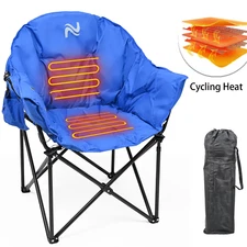 SLSY Oversized Heated Camping Chair Foldable Chair Seat Supports 500 lbs 3 Level