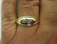 14K Gold Diamond Wedding Band with 4 Natural Diamonds    6.40 Grams