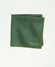 Brooks Brothers Green Pocket Square/Handkerchief/Hanky Silk New MSRP $29.50