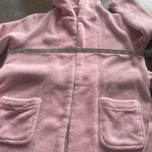 Pottery Barn Kids Flame Resistant Pink Hooded Soft Robe Girls Med Pockets Medium - Picture 3 of 12