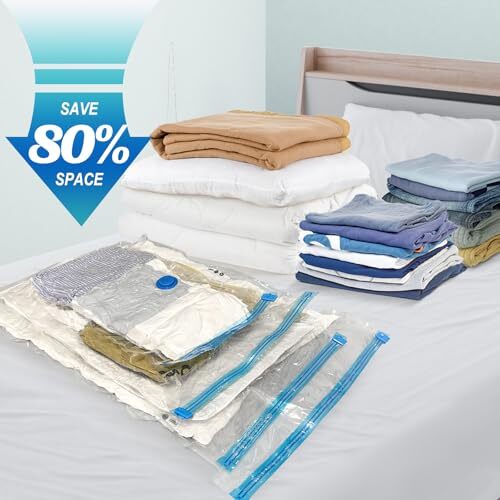 16 Pack Vacuum Storage Bags with Hand Pump, 4 Jumbo + 4 Large + 4 16 Combo - Picture 2 of 7