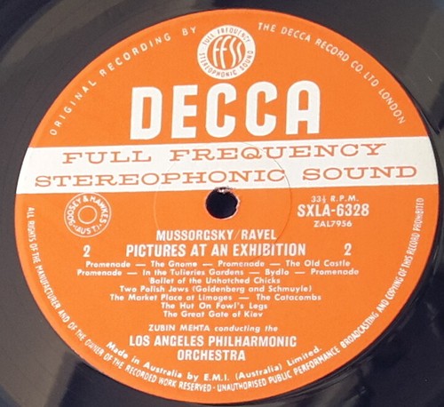 DECCA SXL 6328 ED 1 AUS MUSSORGSKY-RAVEL PICTURES AT EXHIBITION ASHKENAZY MEHTA - Foto 2 di 3