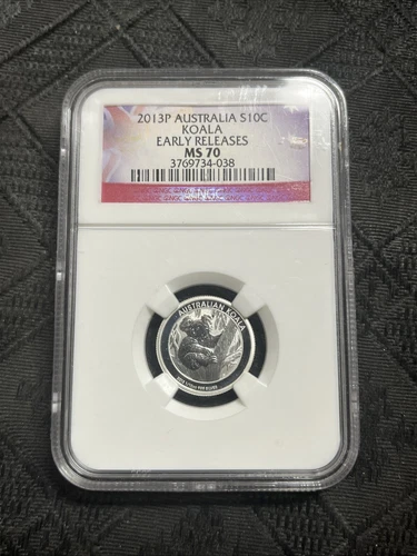 2013 Australia P 10 Cents .999 Silver Koala NGC MS 70 1/10 oz Early Releases