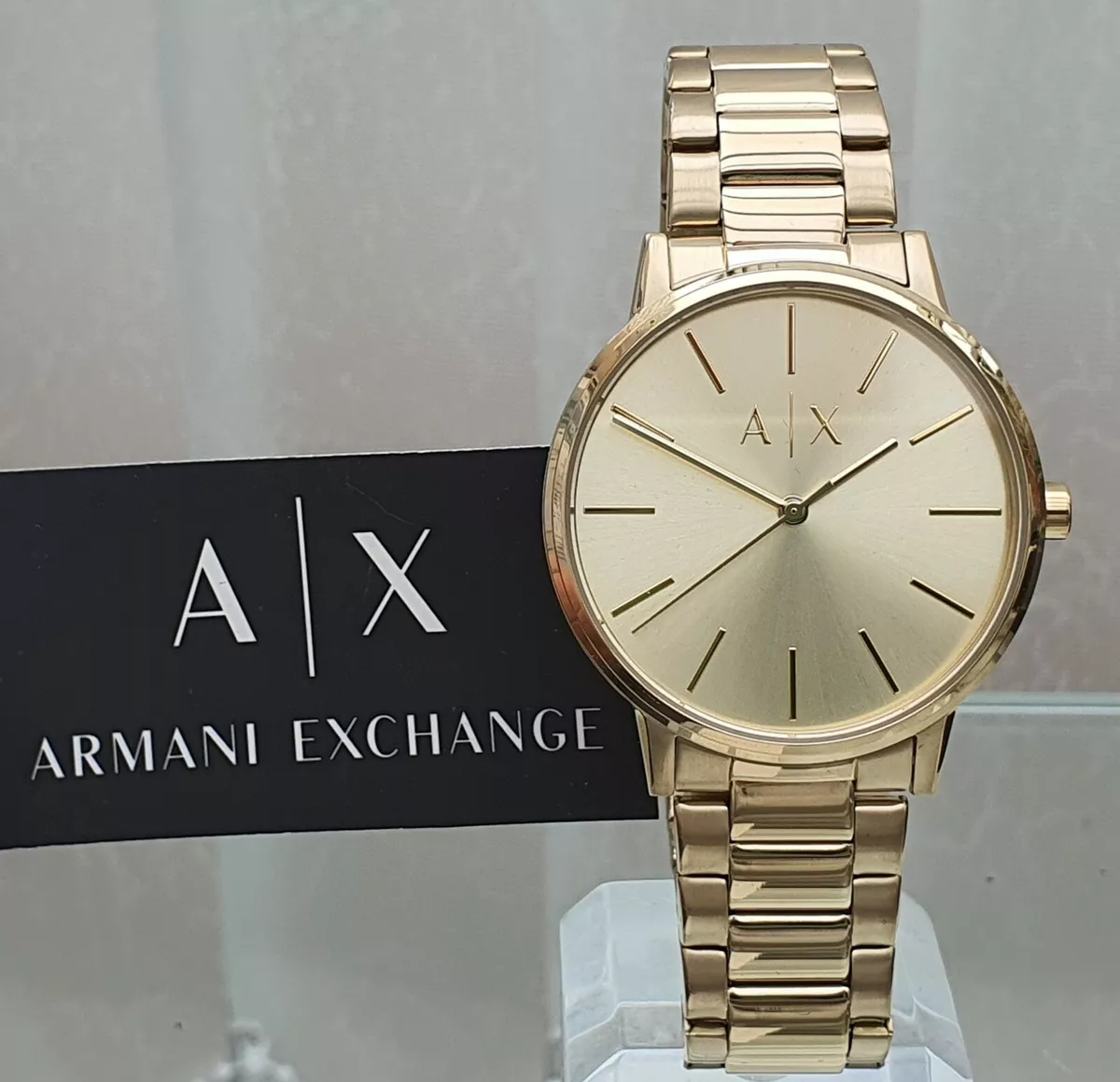 Gold watch top armani exchange