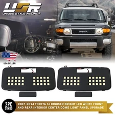 10X Brighter Front + Rear WHITE Interior 30 LED Panel Dome Light For FJ Cruiser