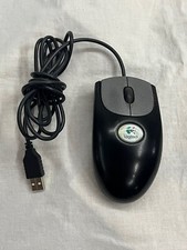Vintage Blue/Silver Logitech USB Optical Wheel Mouse Model M-BDJ58 VG Cond